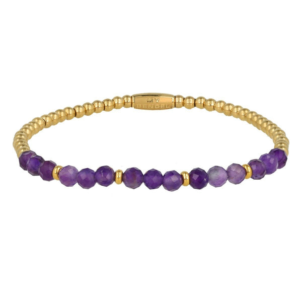 Gouden Armband met Amethyst kralen - Spiritueel Sieraad - My Bendel