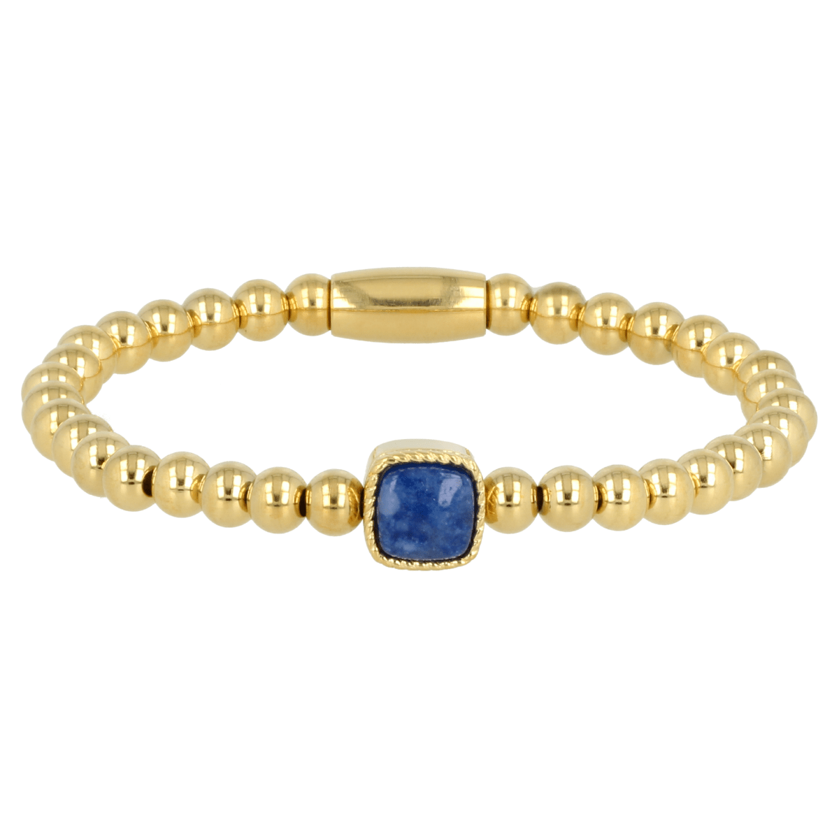 Gouden armband met Blue Aventurine edelsteen - My Bendel