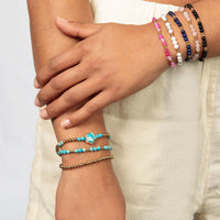Gouden Armband met Imperial Jasper Bloemen bedel - My Bendel