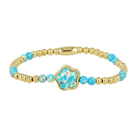 Gouden Armband met Imperial Jasper Bloemen bedel