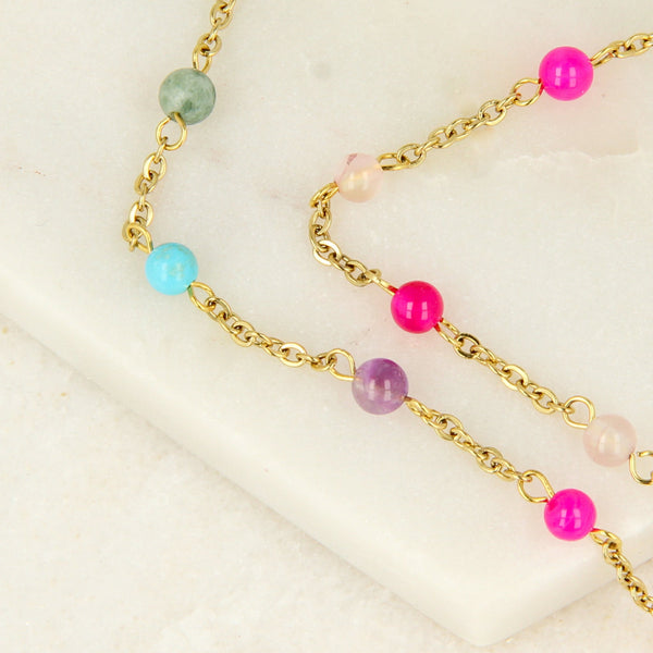 Gouden armband met kleurrijke edelstenen - My Bendel