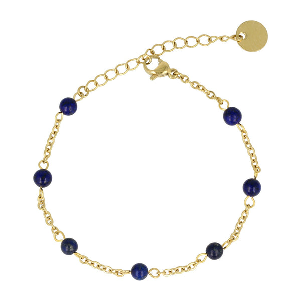 Gouden Armband met Lapis Lazuli Edelstenen - My Bendel