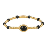 Gouden Armband met Onyx kralen - Stijlvol & Beschermend