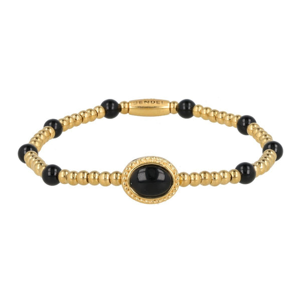 Gouden Armband met Onyx kralen - Stijlvol & Beschermend - My Bendel
