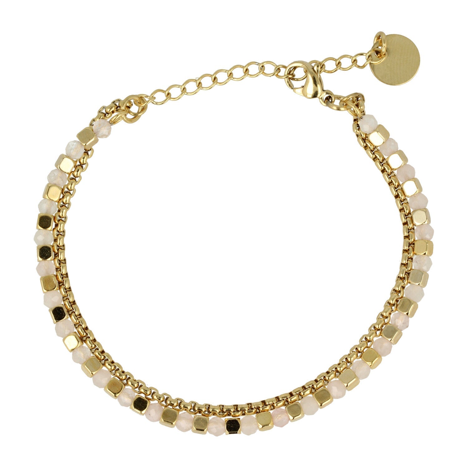 Gouden Armband met Roze Glasstenen - Elegant Design - My Bendel