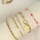 Gouden Armband met Witte Parel Schakels - My Bendel