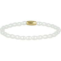 Gouden Armband met Witte Parels - Stijlvol Accessoire