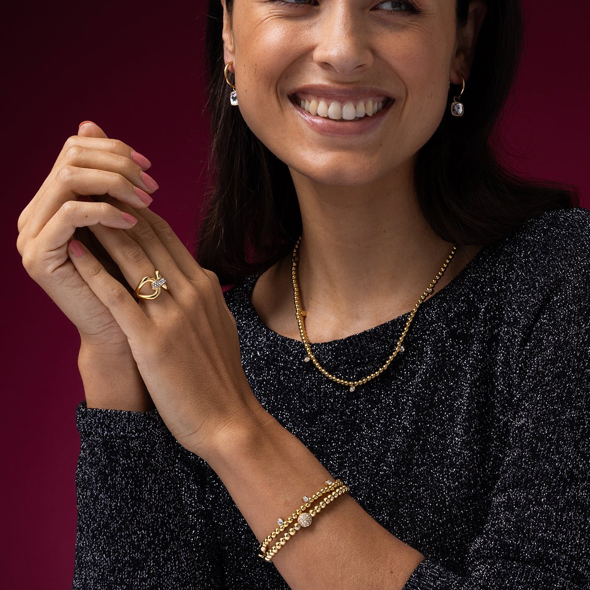 Gouden armband met zirkonia bol - My Bendel - My Bendel