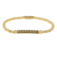 Gouden Armband met Zwarte Zirkonia Bedel