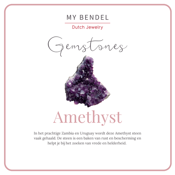 Gouden Armbanden Set met Amethyst Edelstenen - My Bendel