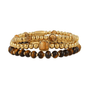 Gouden Armbanden Set met Jasper en Tiger Eye - My Bendel