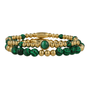 Gouden Armbanden Set met Malachite Edelstenen - My Bendel