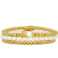 Gold Bracelets Set with Pearls - Timeless Accessory