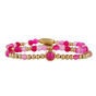 Gouden Armbanden Set met Rose Stripe Agate Edelsteen - My Bendel