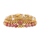 Gouden Armbanden Set Rhodonite & Rose Quartz Edelstenen - My Bendel