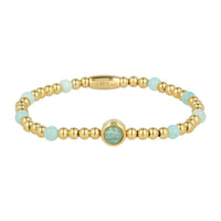 Gold Charm Bracelet with Amazonite Gemstone