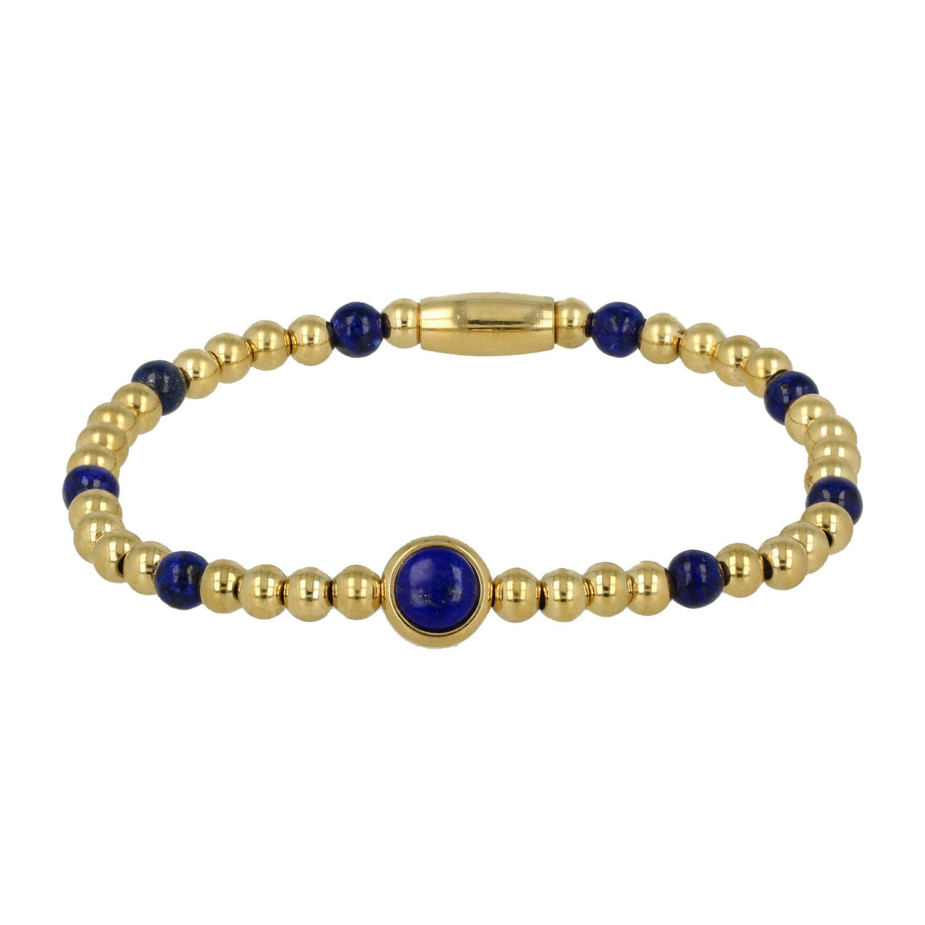 Gouden Bedelarmband met Lapis Lazuli Edelsteen - My Bendel