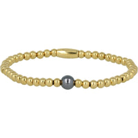 Gouden bedelsarmband met Zwarte Parel - Mysterieus