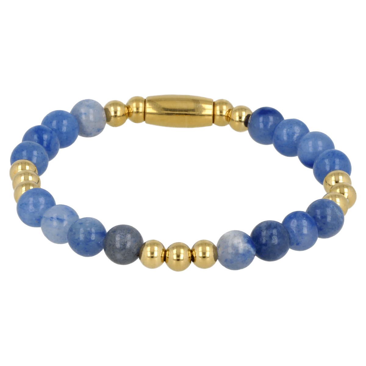 Gouden Damesarmband met Blue Aventurine Edelsteen - My Bendel