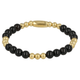 Gouden Damesarmband Onyx Edelsteen Elastisch - My Bendel