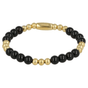 Gouden Damesarmband Onyx Edelsteen Elastisch - My Bendel