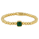 Gouden Elastische Armband met Green Agate Edelsteen - My Bendel