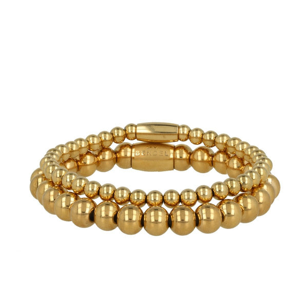 Gouden Elastische Armbanden Set - 2 Stuks - My Bendel