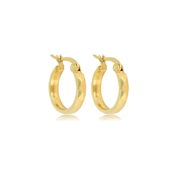 Gouden Facet Oorbellen 16x3mm - Elegantie in Detail - My Bendel