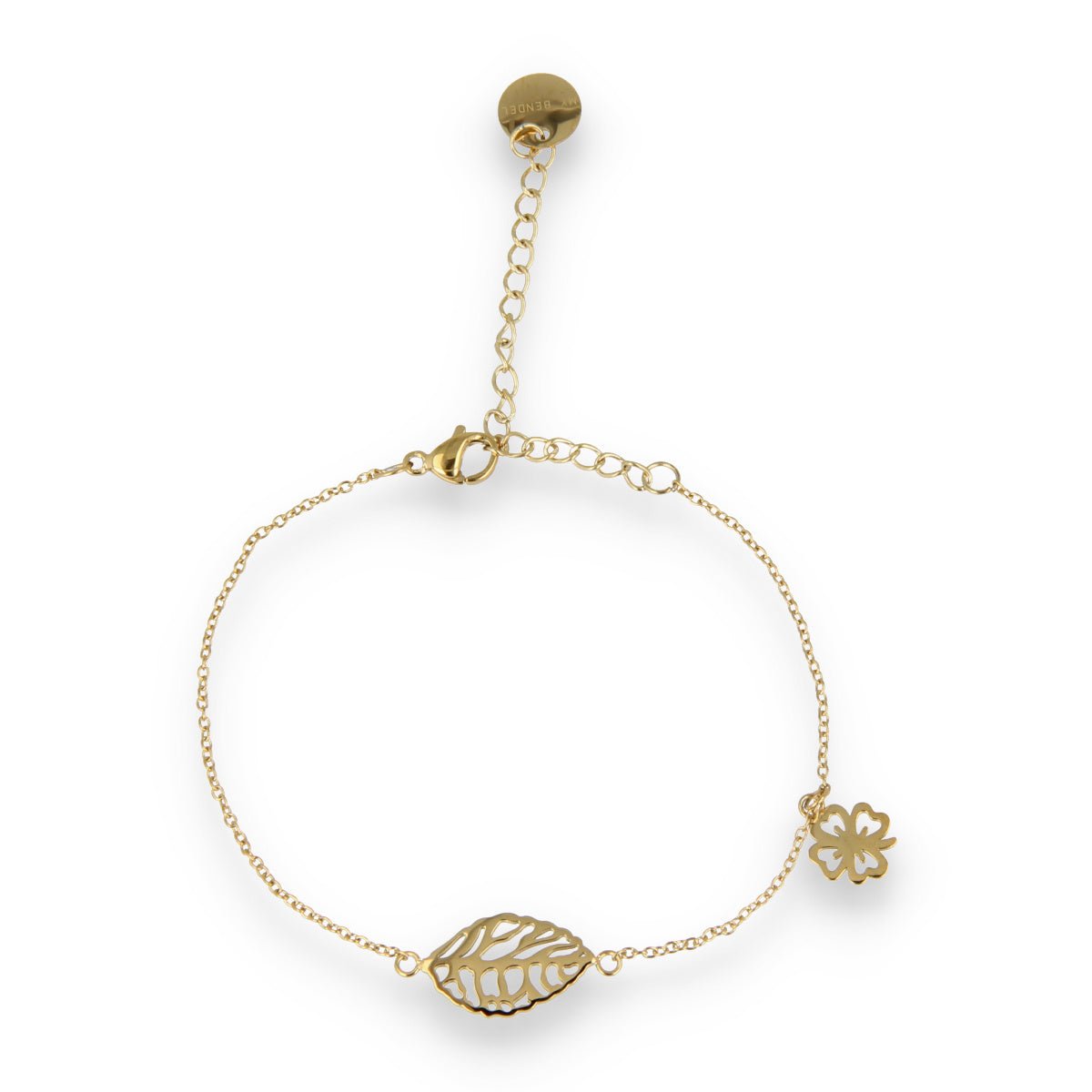 Gouden Geluksarmband met Klavertje Bedel - My Bendel