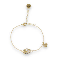 Gouden Geluksarmband met Klavertje Bedel
