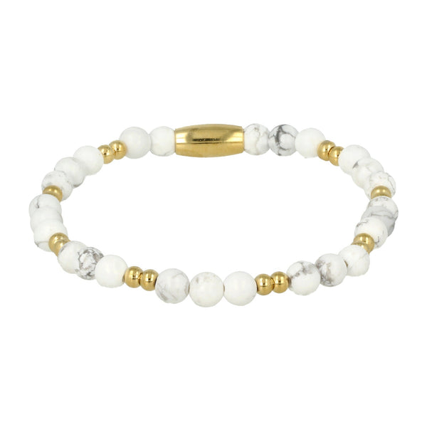 Gouden Howlite Armband - Luxe Kalmerende Sieraden - My Bendel
