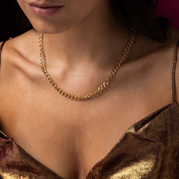 Gouden Ketting 6mm Grove Schakels Stoer Design - My Bendel