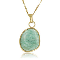 Gouden Ketting met Amazonite Hanger - Unieke Edelsteen
