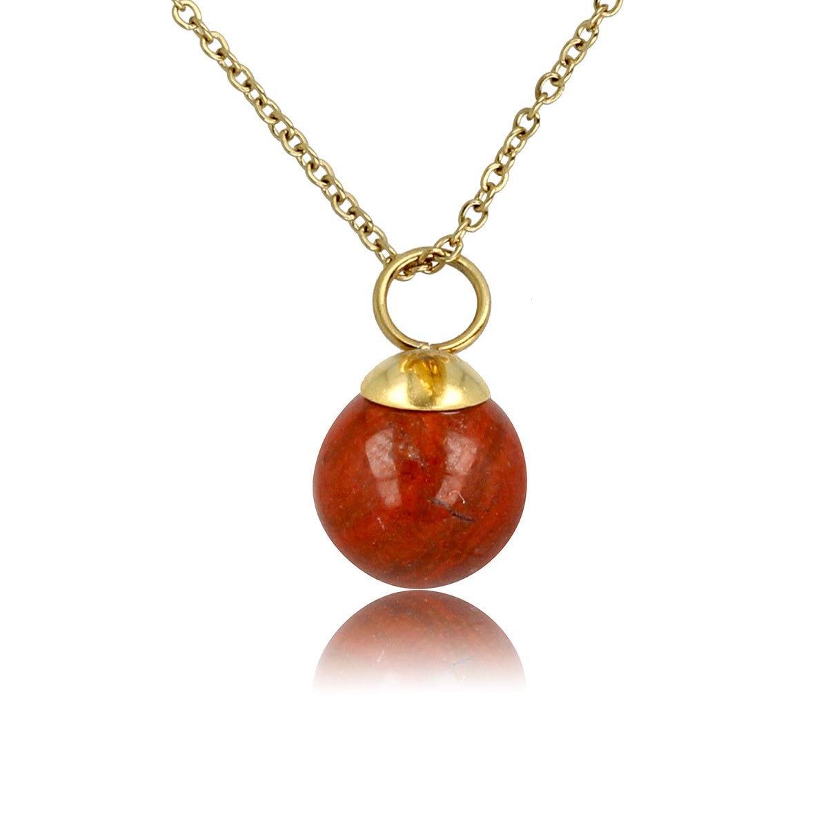 Gouden ketting met Aventurine edelsteen hanger - My Bendel