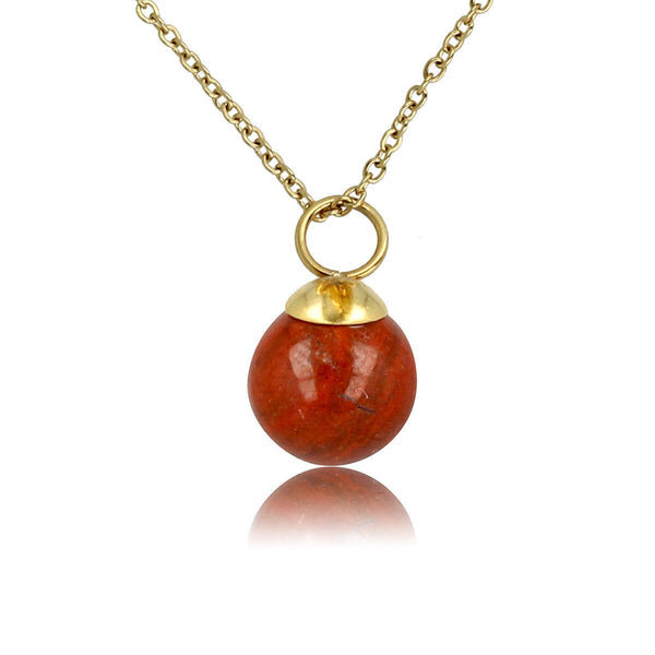 Gouden ketting met Aventurine edelsteen hanger - My Bendel