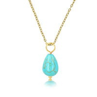 Gouden Ketting met Blue Howlite Peervormige Hanger