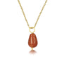 Gouden Ketting met Gold Sand Stone Peervormige Hanger - My Bendel