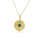 Gouden Ketting met Green Agate Zonnetjes Hanger - My Bendel
