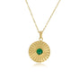 Gouden Ketting met Green Agate Zonnetjes Hanger - My Bendel
