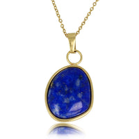 Gouden Ketting met Lapis Lazuli Hanger - Uniek Design