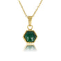 Gouden Ketting met Malachite Zeshoek Hanger - My Bendel