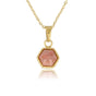 Gouden ketting met Rhodonite zeshoek hanger - My Bendel