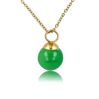 Gouden ketting met ronde Green Agate edelsteen