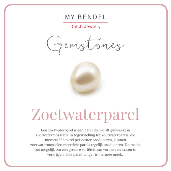 Gouden ketting met ronde witte parel balletje - My Bendel