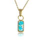 Gouden Ketting met Smalle Blue Howlite Hanger - My Bendel