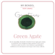 Gouden Ketting met Vierkante Green Agate Hanger - My Bendel