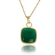 Gouden Ketting met Vierkante Green Agate Hanger - My Bendel