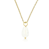 Gouden Ketting met White Aventurine Peervormige Hanger