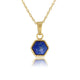 Gouden Ketting met Zeshoek Lapis Lazuli Hanger - My Bendel