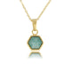 Gouden ketting met zeshoekige Amazonite hanger - My Bendel